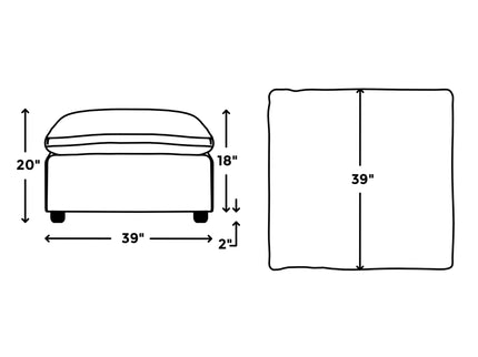 MY CLOUD SLOPE 40" OTTOMAN