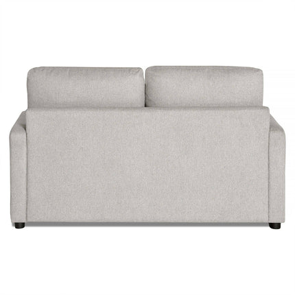 Viewed from the back, the My Cloud Loveseat in grey displays two large rectangular back cushions with a simple, modern design. Short dark legs are barely visible at the bottom, offering a clean and minimalistic appearance.